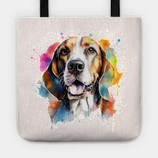 Treeing Walker Coonhound Bright Watercolor Painting Tote