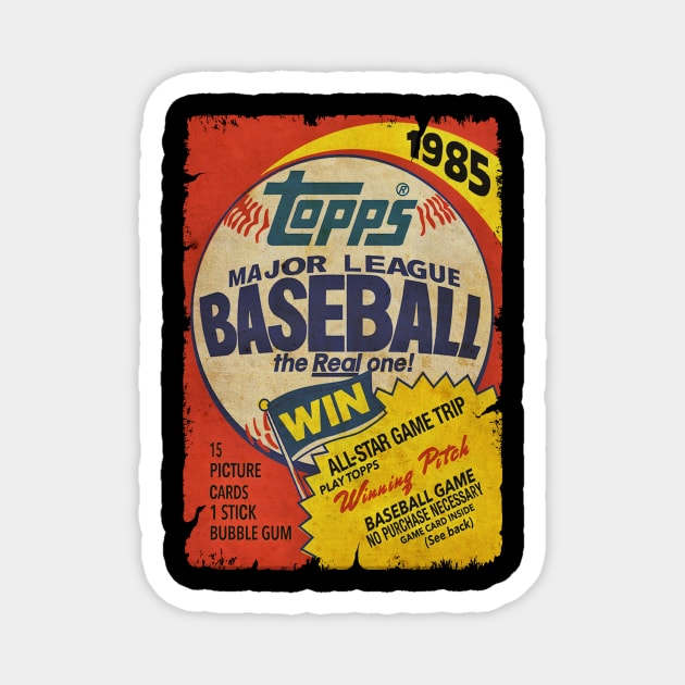 VINTAGE BASEBALL - TOPPS CARDS RETRO 1985 Magnet by kedaiadon