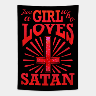 just a girl who loves satan Tapestry