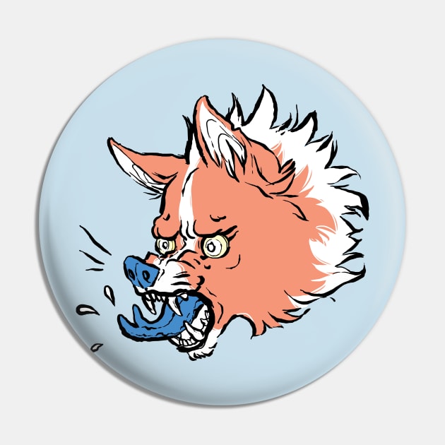 Demon Corgi Pin by EricaFeldArt