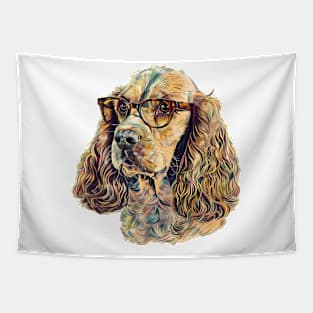 Unleash the Scholar Within: Specs & Spaniel Tapestry