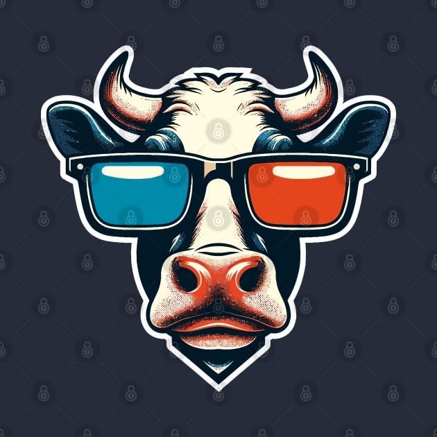 Cool cow wearing 3D glasses by Art_Boys