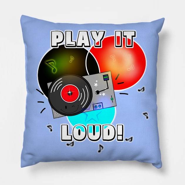 Play It Loud! Pillow by DitzyDonutsDesigns