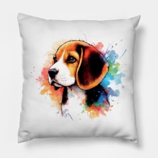 Beagle Ink Splash Pillow