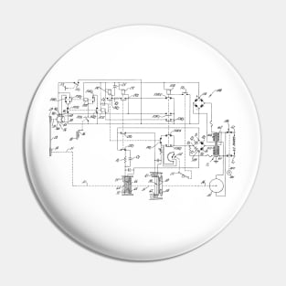 Power Transmission System for Sewing Machine Vintage Patent Hand Drawing Pin