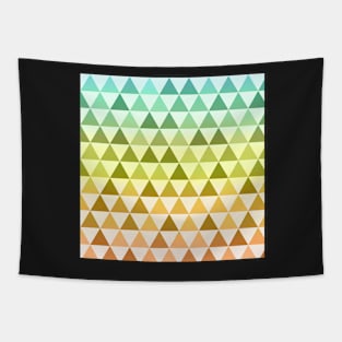 Orange and green triangle mosaic pattern Tapestry