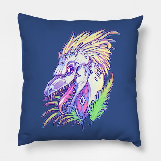 Ghost Raptor Pillow by Jugglingdino