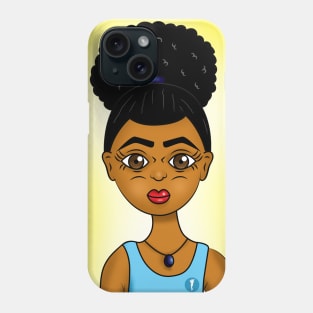 Black cute girl digital art Phone Case