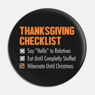 Thanksgiving checklist Pin