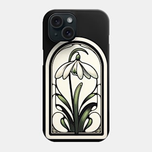 art nouveau snowdrop january Birth Month Flower Phone Case