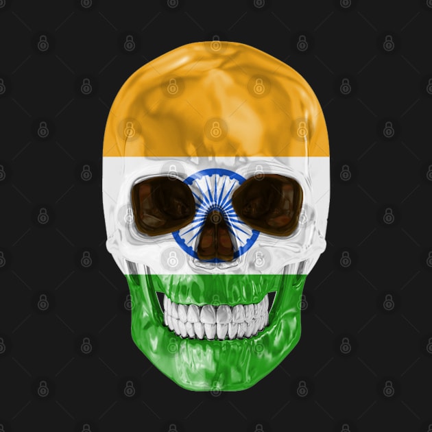 India Flag Skull - Gift for Indian With Roots From India by Country Flags