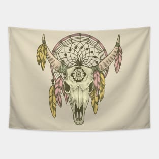 Magical Dream Catcher Skull Tapestry