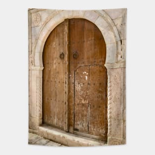 Beautiful authentic wooden door, Arabic style Tapestry