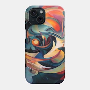 Minimalistic Geometric Patterns in an Abstract Oil Painting Phone Case