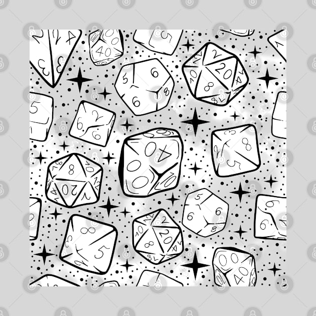 Dungeons and Dragons Dice Pattern | White DnD D20 Master by SugaredTea