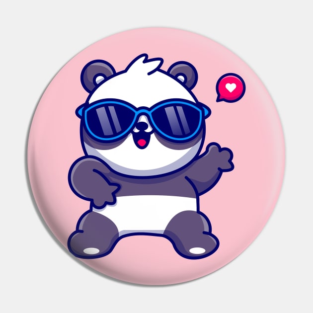 Cute Panda Dance Wearing Glasses Cartoon Pin by Catalyst Labs