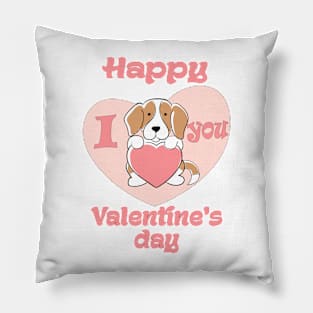 Happy Valentine's day-Valentine's Dog I love you Pillow