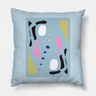 Summery Abstract One #summer #pink #blue #shapes #graphicdesign #summergift #giftideas #redbubble Pillow