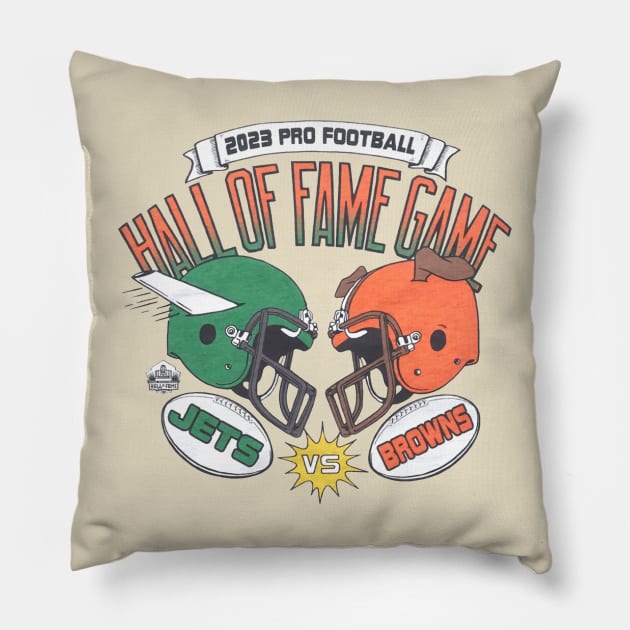 Hall of Fame Game Jet vs Browns Pillow by drreamweaverx