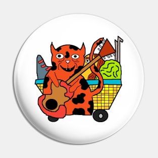 cat playing guitar with baby Pin