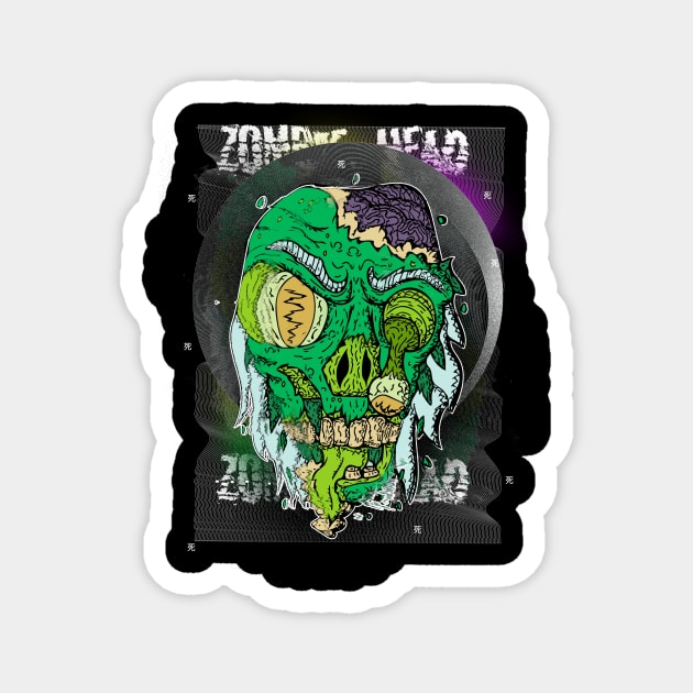 Zombie Head Magnet by BrokenGrin