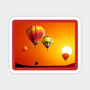 Cartoon Desert Hot Air Ballons Magnet