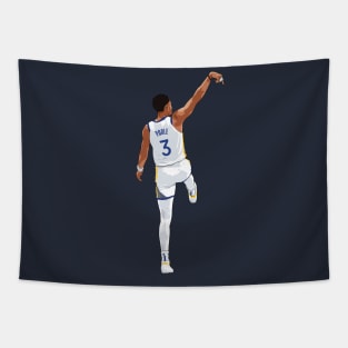 Jordan Poole Back Shot White Qiangy Tapestry