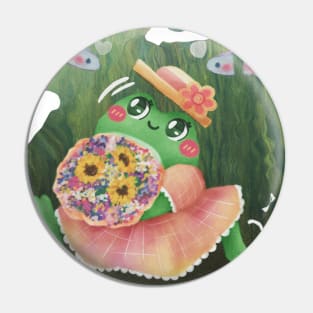 A Cute Frog with Neon Tetra Pin