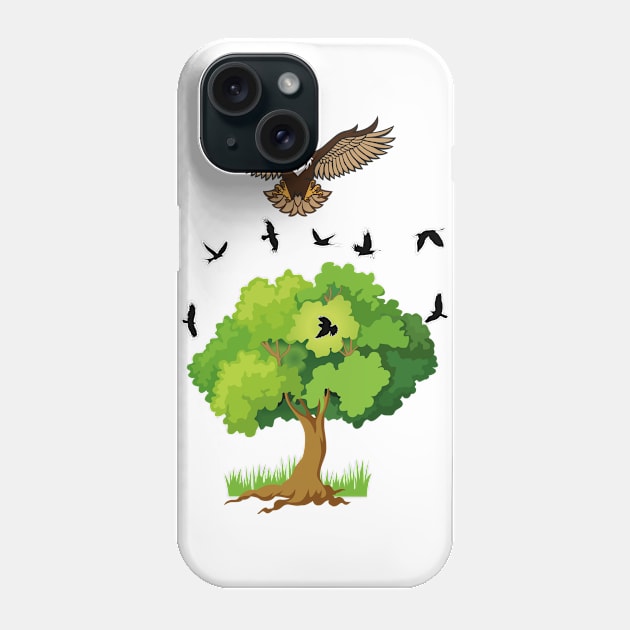 Flying Birds by the Tree Phone Case by SweetChirps