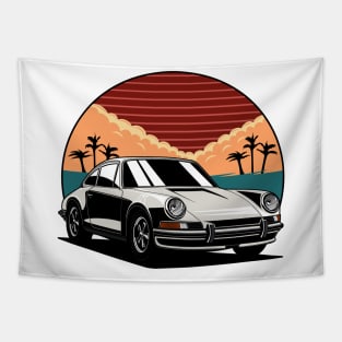 white 912 vintage car Tapestry