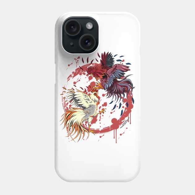 Rooster Cock Fight Farm Animal Chicken Farmer Novelty Gift Phone Case by Airbrush World