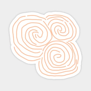 Celtic Spiral Irish Roots Peach Fuzz Line Drawing Magnet