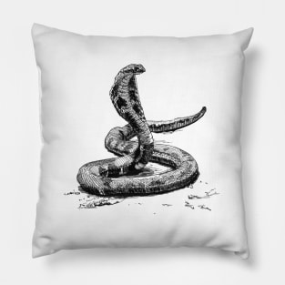 Cobra Ink Drawing Pillow