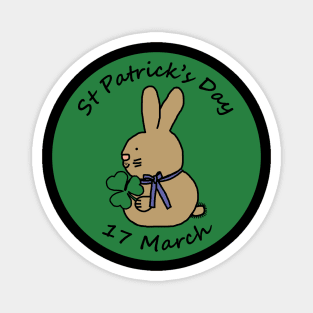 Bunny Rabbit and Shamrock St Patricks Day Magnet