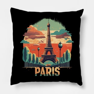 Vintage Eiffel tower - Paris travel souvenir Pillow