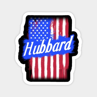 American Flag Hubbard Family Gift For Men Women, Surname Last Name Magnet