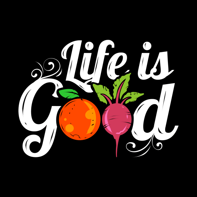 Orange And Radish Veggies Logo Life Is Good For A Vegan by SinBle