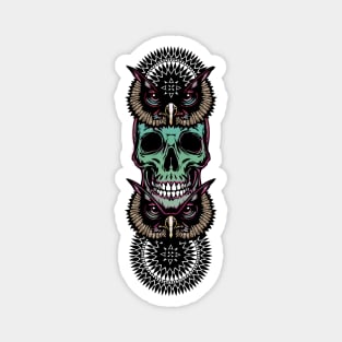 Skull with owl Magnet