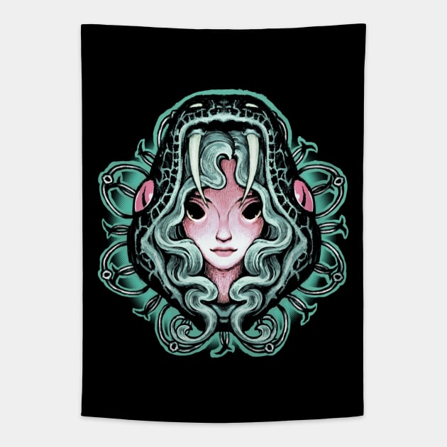 Serpent Girl Tapestry by Villainmazk