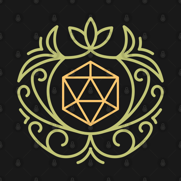 Polyhedral D20 Dice Monogram Green of the Druid Roleplaying Addict - Tabletop RPG Vault by tabletopvault