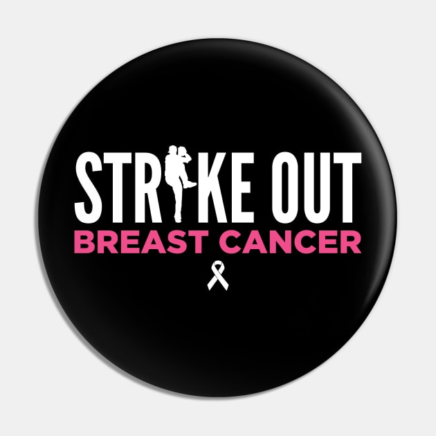 Strike Out Breast Cancer Awareness Fight Baseball Pin by oskibunde