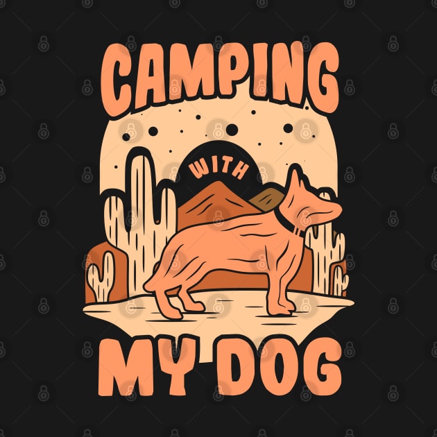 Camping with My Dog Tee by Hashed Art