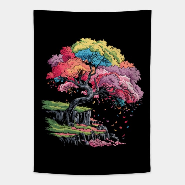 Colorful Sakura Tree #2 Tapestry by InfinityTone