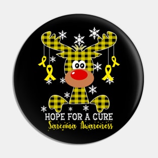 Reindeer Hope For A Cure Sarcoma  Awareness Christmas Pin