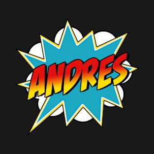 Boys Andres Name Superhero Comic Book T-Shirt