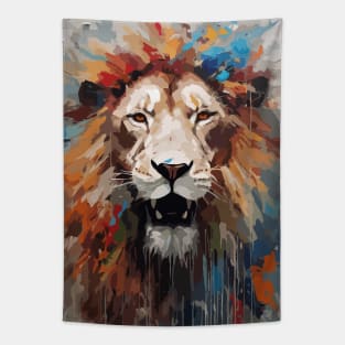 Face of a Lion Abstract Art Tapestry