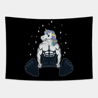 Unicorn Weightlifting unicorn Tapestry