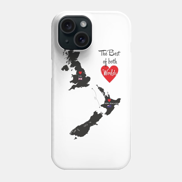 The Best of both Worlds - United Kingdom - New Zealand Phone Case by YooY Studio