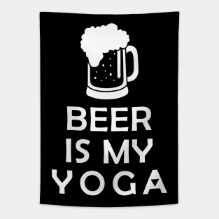 Beer Is My Yoga Tapestry