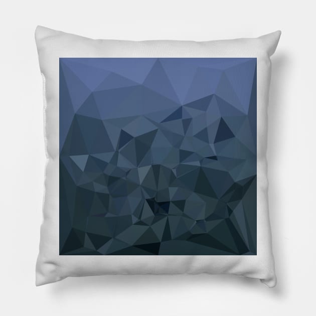 Medium Slate Blue Abstract Low Polygon Background Pillow by retrovectors